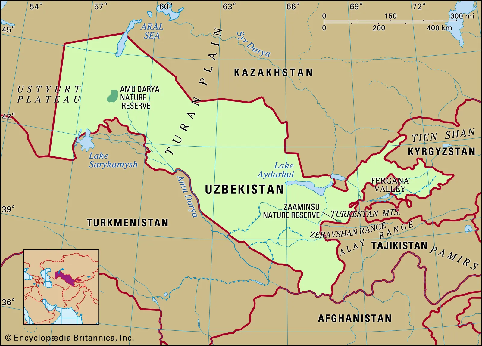 top places in Uzbekistan map